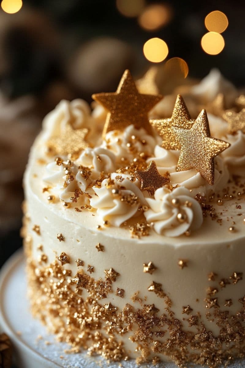 Golden Confetti Birthday Cake