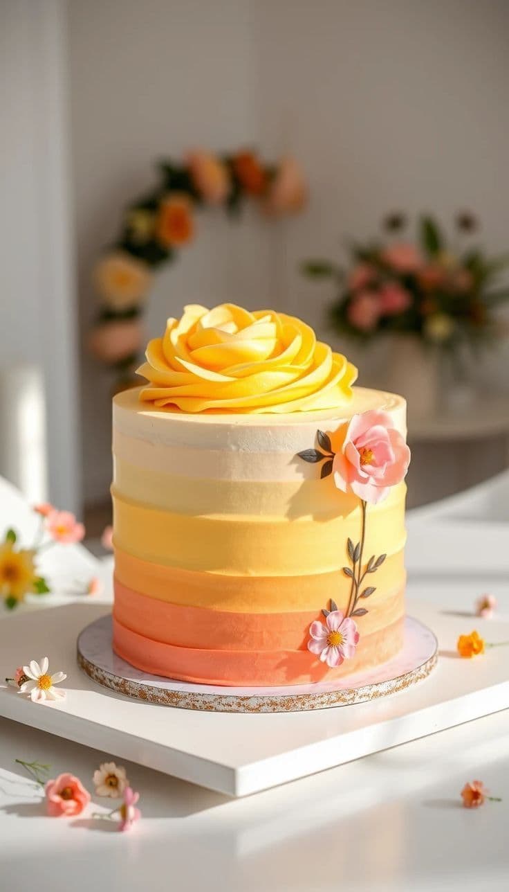 Sunrise Celebration Birthday Cake